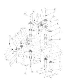 Fabricated Deck Spindle Assembly Diagram and Parts List for M72-KW LC-53AB5GFZ750-29HP-DFI-OHV-LC Cub Cadet Lawn Tractor